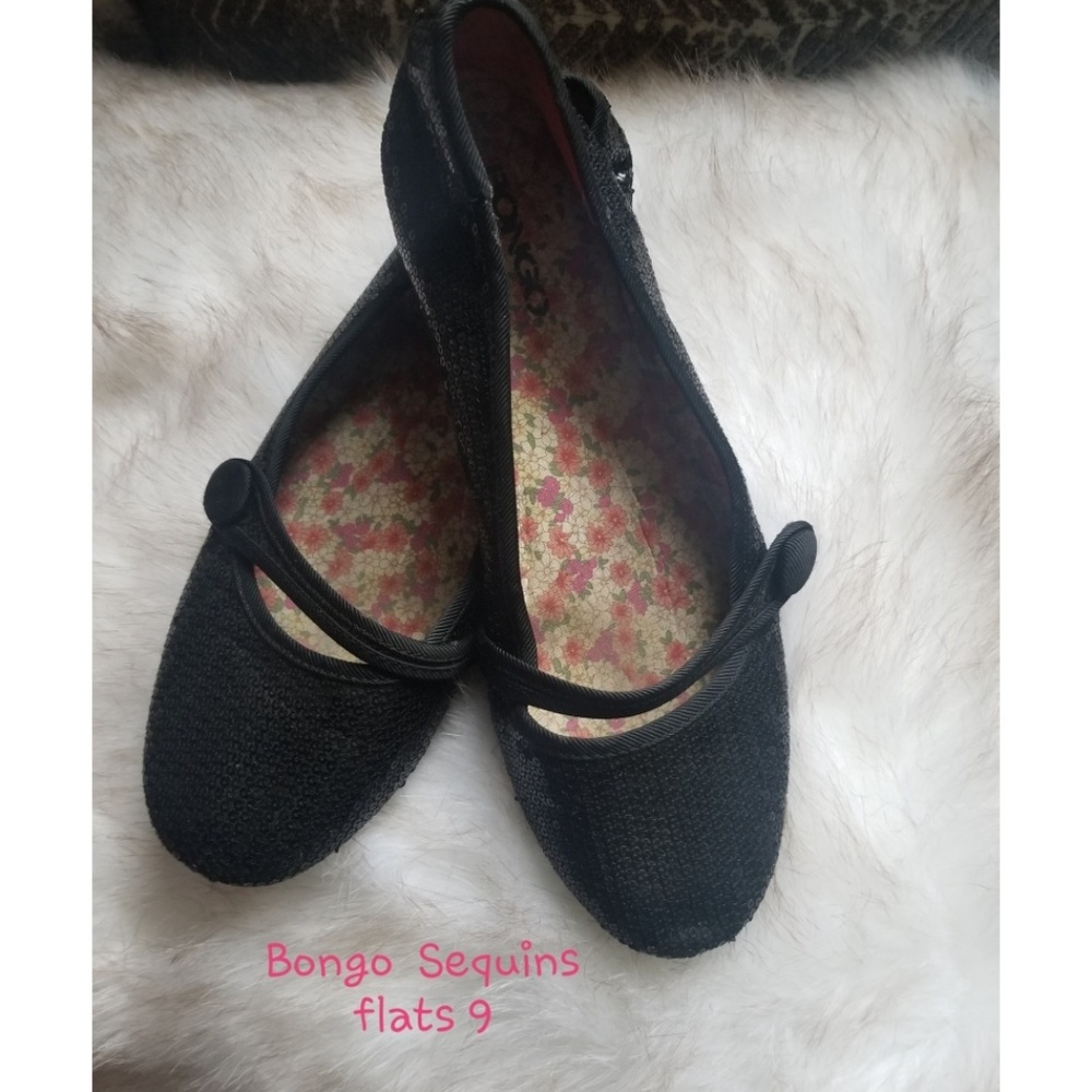 Bongo Sequins flats (Black 9M)